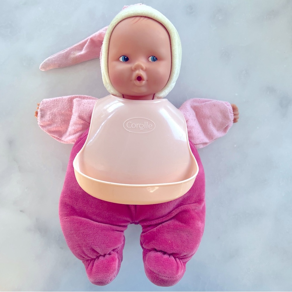 Newborn Corelle Baby with bib.
